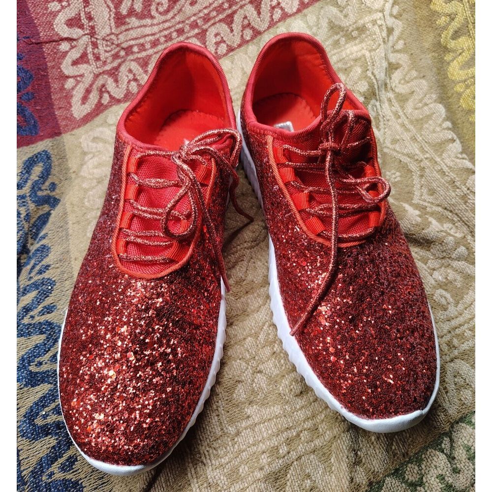 Roxy Glittery Red Athletic Shoes